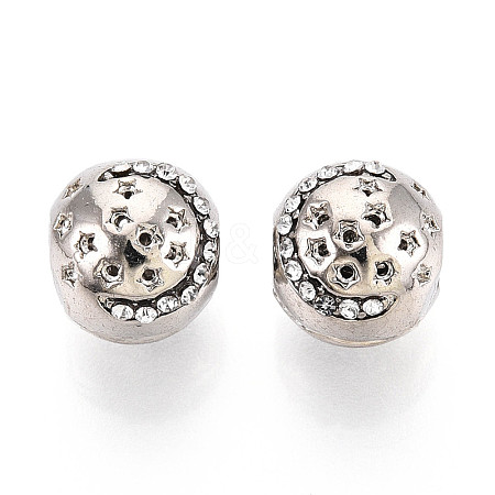 Alloy Rhinestone European Beads FIND-N009-08P-1