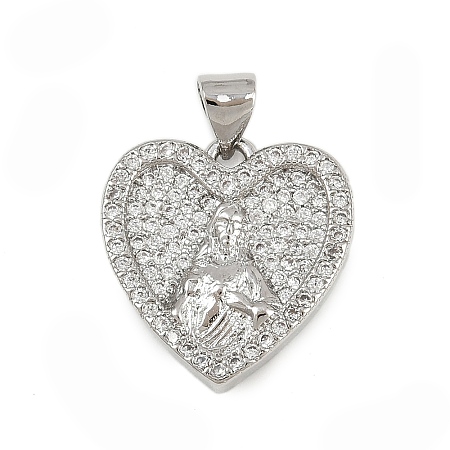 Brass Micro Pave Cubic Zirconia Pendants KK-P323-11B-P02-1