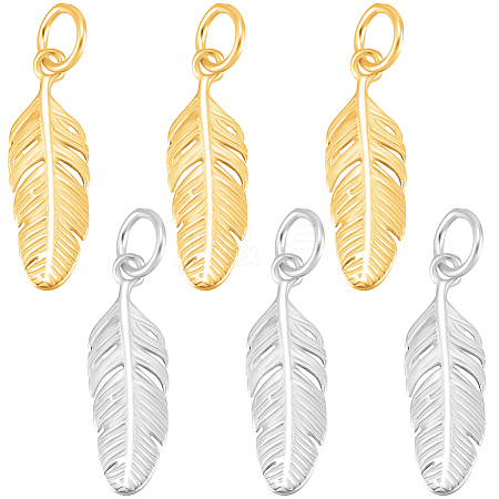 6Pcs 2 Colors 925 Sterling Silver Pendants STER-BBC0009-73-1