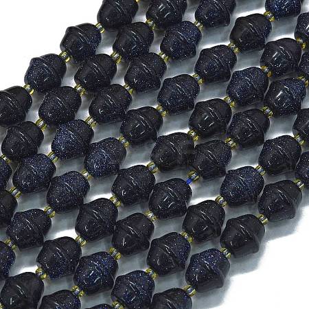 Synthetic Blue Goldstone Beads Strands G-K389-D05-01-1