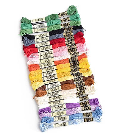 24 Skeins 24 Colors 6-Ply Cotton Embroidery Floss PW-WG22229-01-1