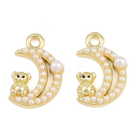 Alloy & Enamel & ABS Plastic Pearl Pendants PL-CBA415D-38G-1