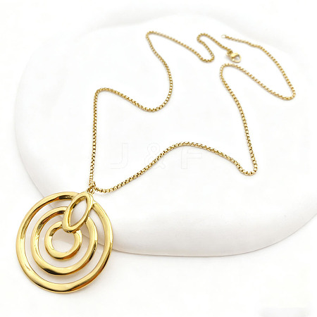 304 Stainless Steel Pendant Box Chain Necklaces for Women WGC10C0-02-1