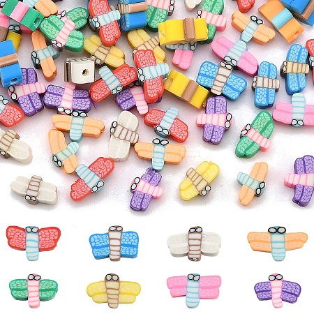 80Pcs 8 Colors Handmade Polymer Clay Beads CLAY-YW0001-98-1