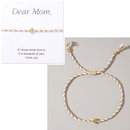 Mother's Day Adjustable Brass Bead Braided Bead Bracelets YE2550-14-1