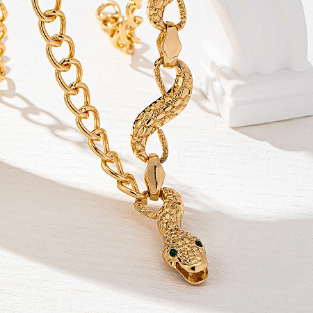 Punk Alloy Snake Pendant Iron Chain Necklaces for Women FS-WGADCDD-01-1