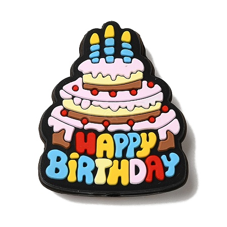 Birthday Theme Silicone Beads SIL-S006-03B-1