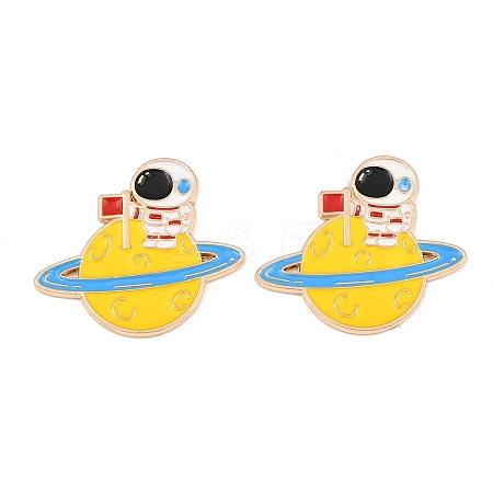Space Planet Alloy Enamel Cabochons AL-CBA1A6F-07KCG-F-1