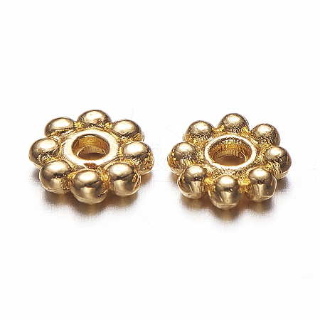 Alloy Daisy Spacer Beads X-TIBEB-S039-064G-RS-1