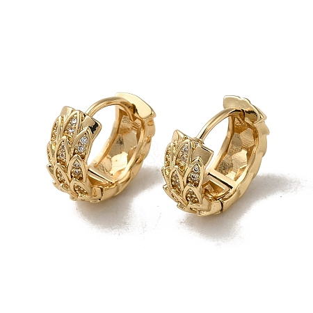 Brass Micro Pave Cubic Zirconia Hoop Earring EJEW-L271-07KCG-02-1