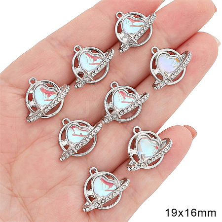 Platinum Alloy Resin Rhinestone Pendants PW-WGBD34C-09-1