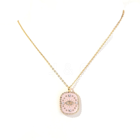 Brass Micro Pave Cubic Zirconia Pendant Necklace for Women PW-WG5ECAF-03-1