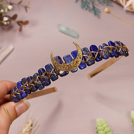 Natural Lapis Lazuli Hair Bands PW-WGDCA18-09-1