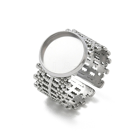 304 Stainless Steel Cuff Ring Components SA-CBA37BC-16C-P-1