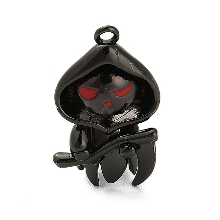 Halloween Brass Enamel Pendants KK-F915-01G-B-1