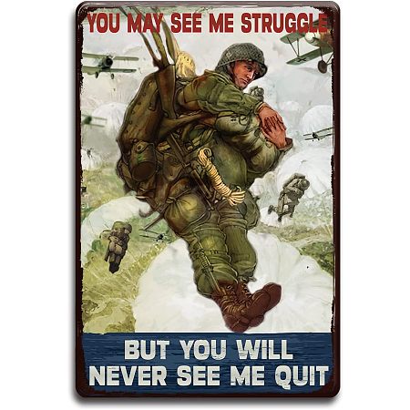 Vintage Metal Tin Sign AJEW-WH0189-023-1