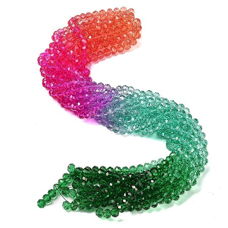 Transparent Painted Glass Beads Strands X1-DGLA-A034-T6mm-A03-1