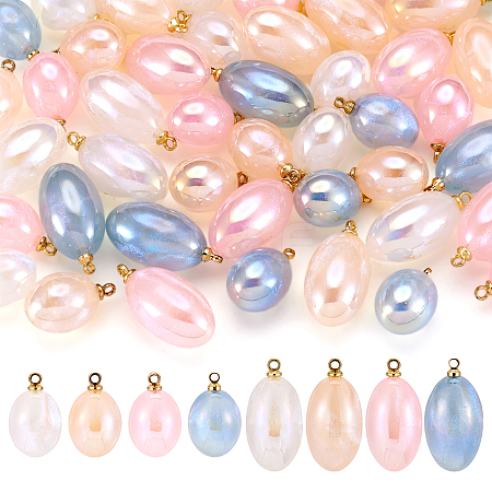 48Pcs 8 Styles Imitation Gemstone Acrylic Pendants IFIN-TA0001-57-1