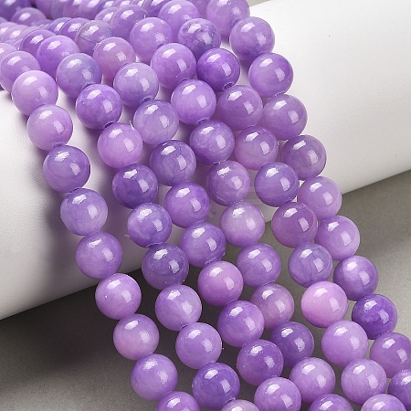 Natural Dyed Yellow Jade Gemstone Bead Strands G-R271-8mm-YXS24-1