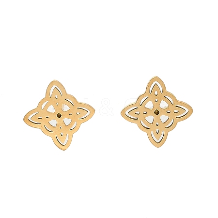 304 Stainless Steel Stud Earrings EJEW-M098-01A-G-1