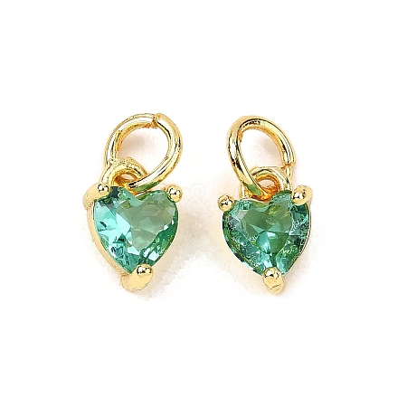 Brass Micro Pave Cubic Zirconia Charms KK-P192-08-G14-1