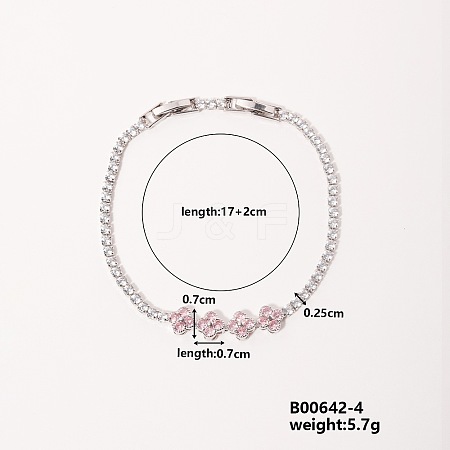 Fashionable Four-leaf Clover Bracelet with Sparkling Colorful Diamonds IR8523-4-1