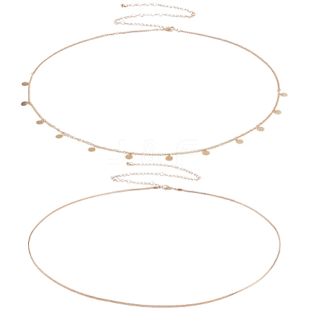 2Pcs Iron Waist Body Chain AJEW-WH20019-21G-1
