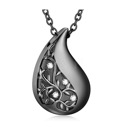 Stainless Steel Cremation Box Pet Memorial Pendant Cable Chain Necklace PW-WGD4062-02-1