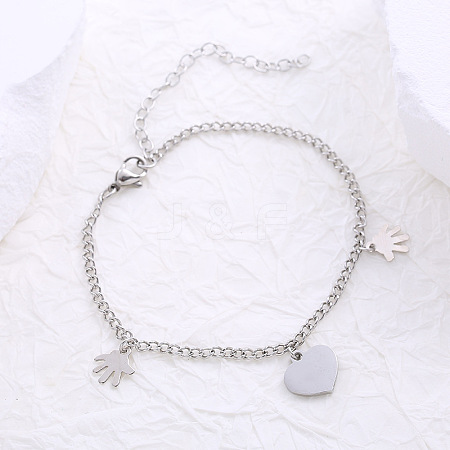 Minimalist Stainless Steel Charm Bracelets UF7886-1