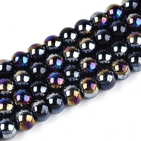 Electroplate Opaque Glass Beads Strands GLAA-T032-P6mm-AB01-1
