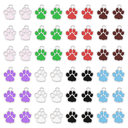 80Pcs 8 Colors Alloy Enamel Charms ENAM-DC0001-84-1