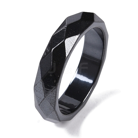 Magnetic Synthetic Hematite Finger Ring for Men Women RJEW-A047-01E-1