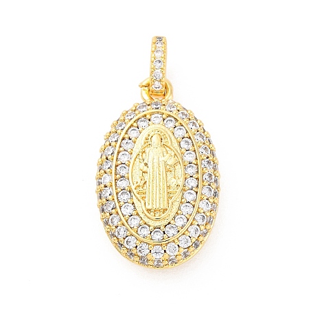 Brass Micro Pave Cubic Zirconia European Dangle Charms KK-D325-36G-1