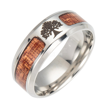 Tree of Life Enamel Finger Rings FIND-PW0020-08E-1