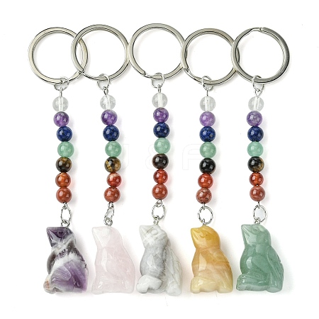 Bird Natural Gemstone Keychain KEYC-F040-09-1