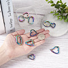 10Pcs 5 Style Zinc Alloy Spring Gate Rings PALLOY-GN0001-02-5