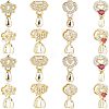 SUPERFINDINGS 16Pcs 4 Style Brass Micro Pave Cubic Zirconia Ice Pick Pinch Bails ZIRC-FH0001-08-1