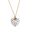 304 Stainless Steel Enamel Printed Mom Heart Locket Pendant Necklaces for Mother's Day Gift WG641EA-02-1