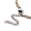 Two Tone 304 Stainless Steel Charm Anklet AJEW-C021-17-4