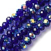 Electroplate Transparent Glass Beads Strands EGLA-A046-01B-02-1