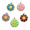 Brass Enamel Pendants KK-B029-10G-1