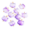 10Pcs Glass Pendants PALLOY-YW00061-04-1