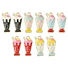 10Pcs 5 Colors Alloy Enamel Pendants ENAM-YW0003-28-1