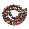 Round Dyed Gemstone Beads Strands G-R251-02D-2