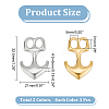 Unicraftale 6Pcs 2 Colors 304 Stainless Steel Anchor Hook Clasps STAS-UN0050-79-4