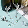 4Pcs Glass & Stainless Steel Hummingbird Hanging Suncatchers HJEW-FH00199-4