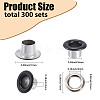 300 Sets Iron Grommet Eyelet Findings SCRA-GF0001-09A-2