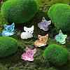 30Pcs 6 Colors Luminous Resin Cute Little Cat Ornaments RESI-SZ0003-42-5