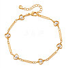 Teachers' Day Apple Brass with Plastic Pearl Bead Link Chain Anklets for Women FS-WG6989F-01-1