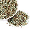 Opaque Picasso Cylinder Glass Beads SEED-Q039-06A-21-1